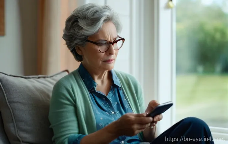 노안 수술 효과와 부작용 - Image Prompt 1: The Frustration of Presbyopia** 노안 수술 효과와 부작용 - Image Prompt 1: The Frustration of Presbyopia**